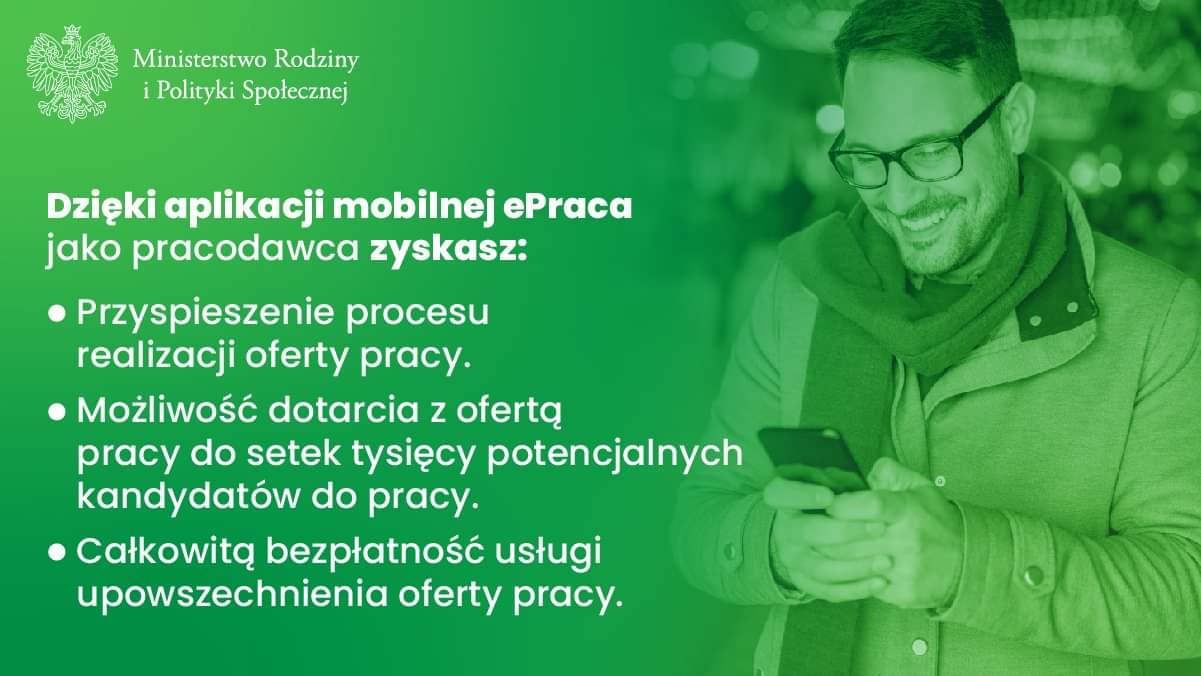 ePraca – aplikacja mobilna ofert pracy z Centralnej Bazy Ofert Pracy - informacje graficzne