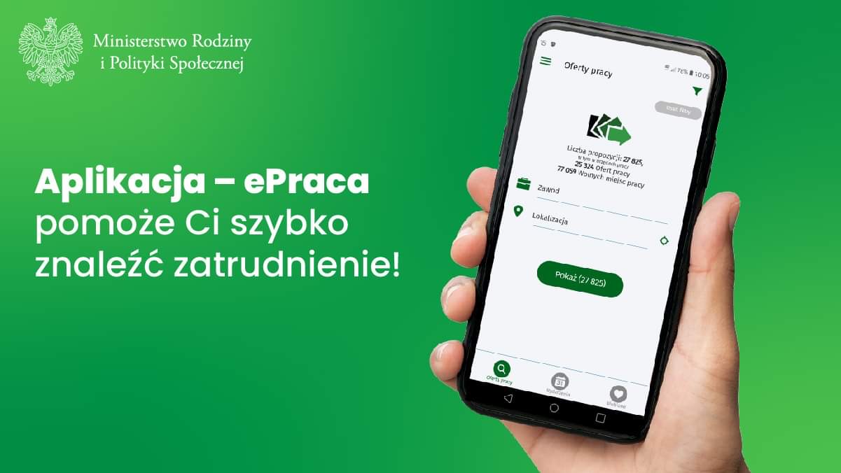 ePraca – aplikacja mobilna ofert pracy z Centralnej Bazy Ofert Pracy - informacje graficzne