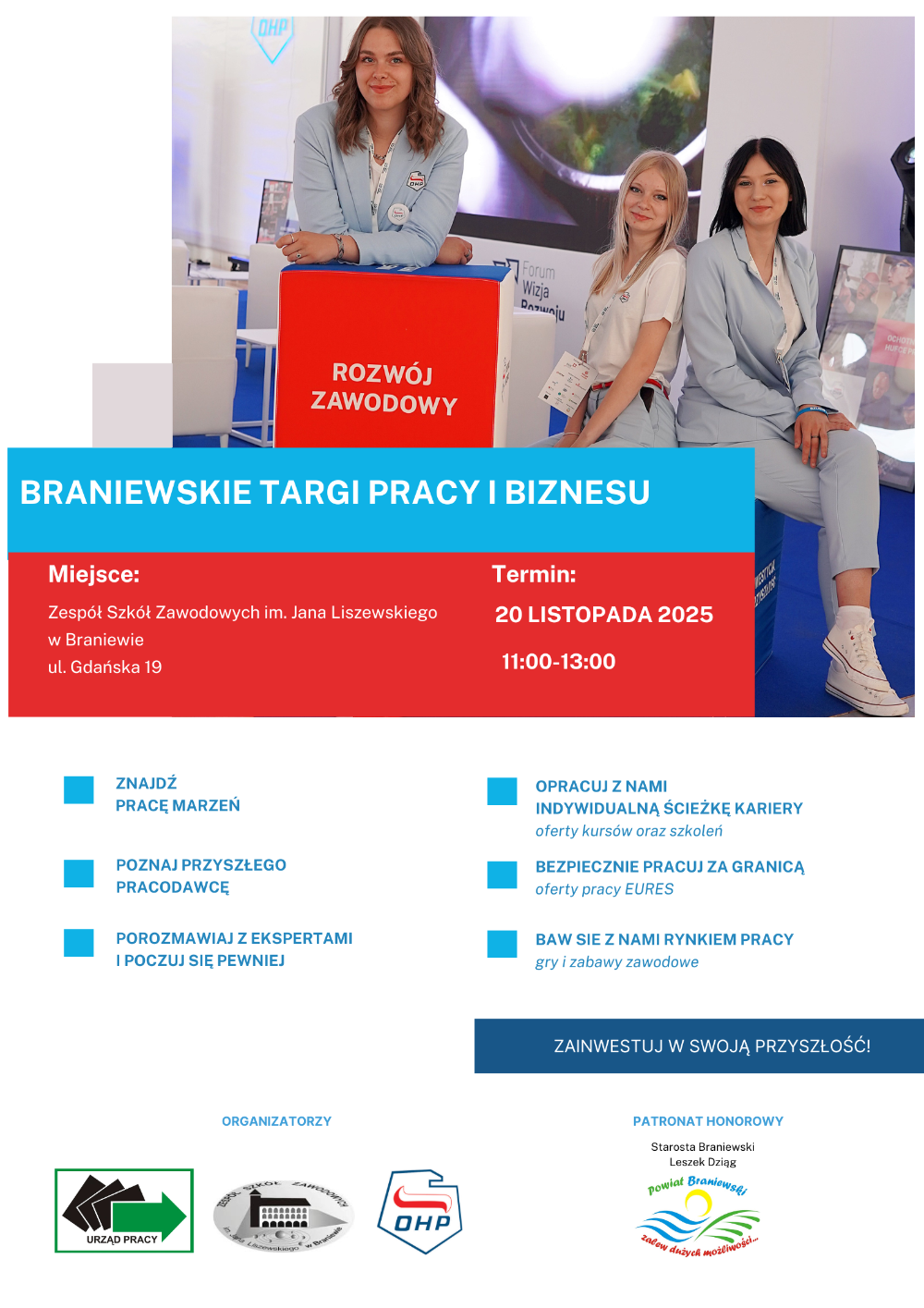 Plakat informacyjny - Braniewskie Targi Pracy 